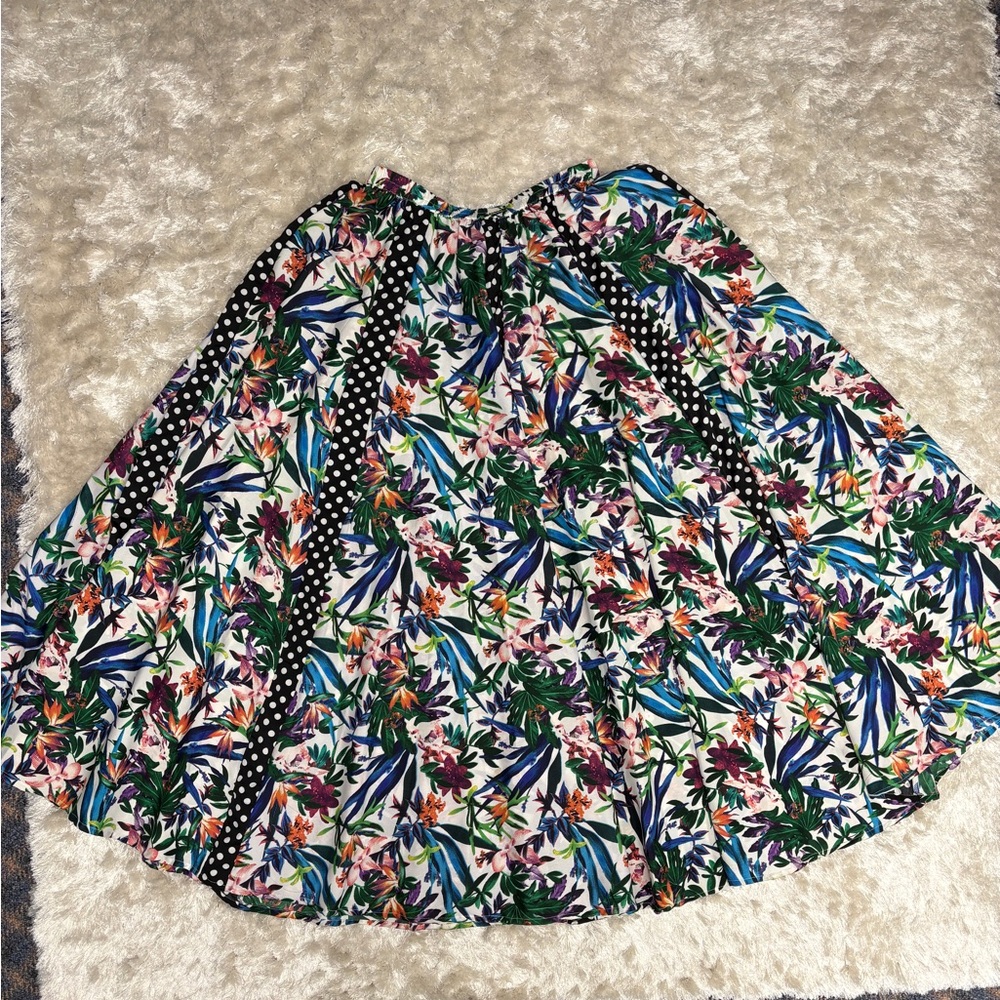 Tropical Floral A-Line Pleated Flowy Vacation Maxi Circle Skirt,Small, Like new - Picture 6 of 8
